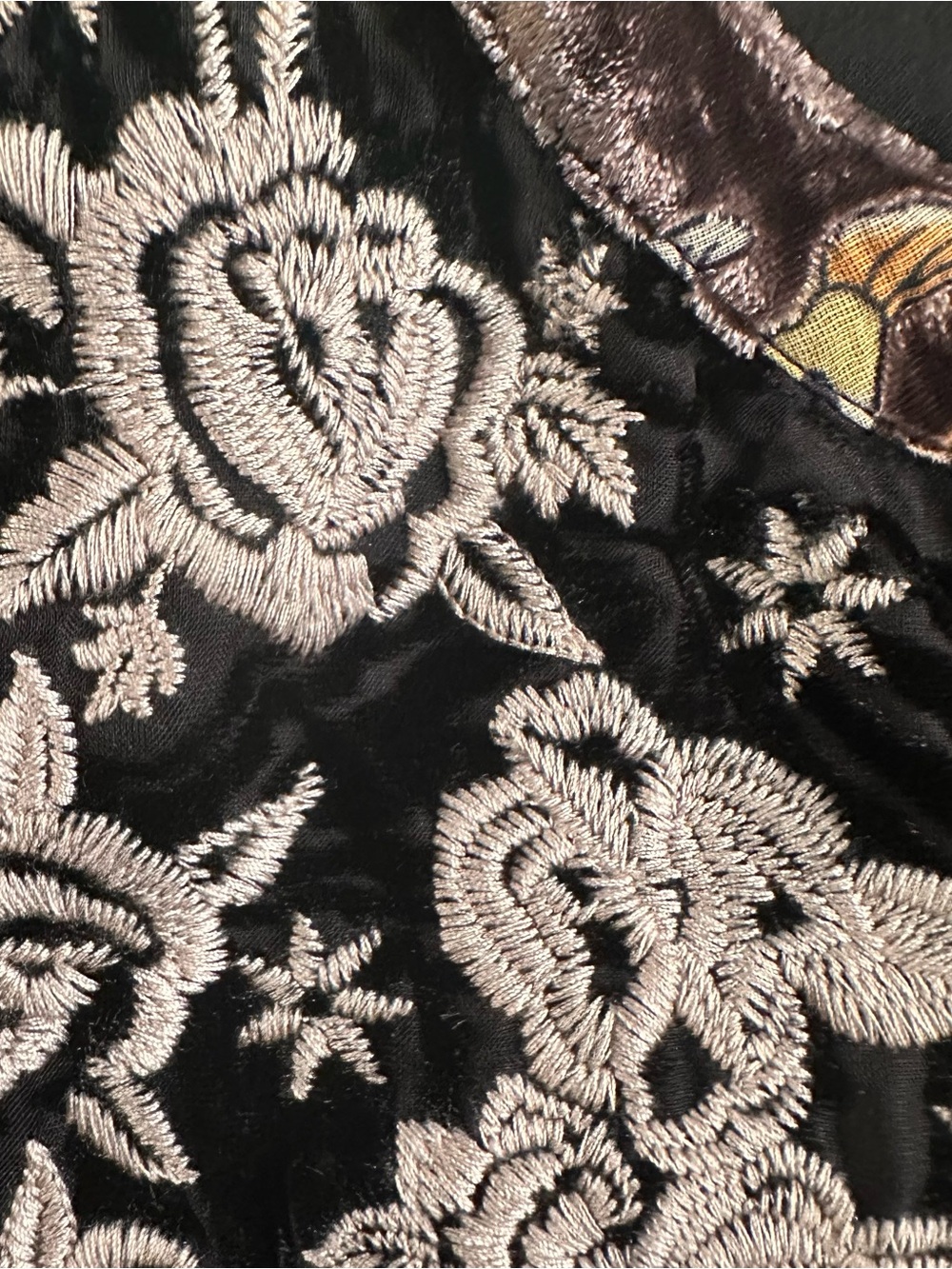 John Mark Velvet Embroidered Patchwork Tunic animal print BoHo country cottage - Picture 9 of 14